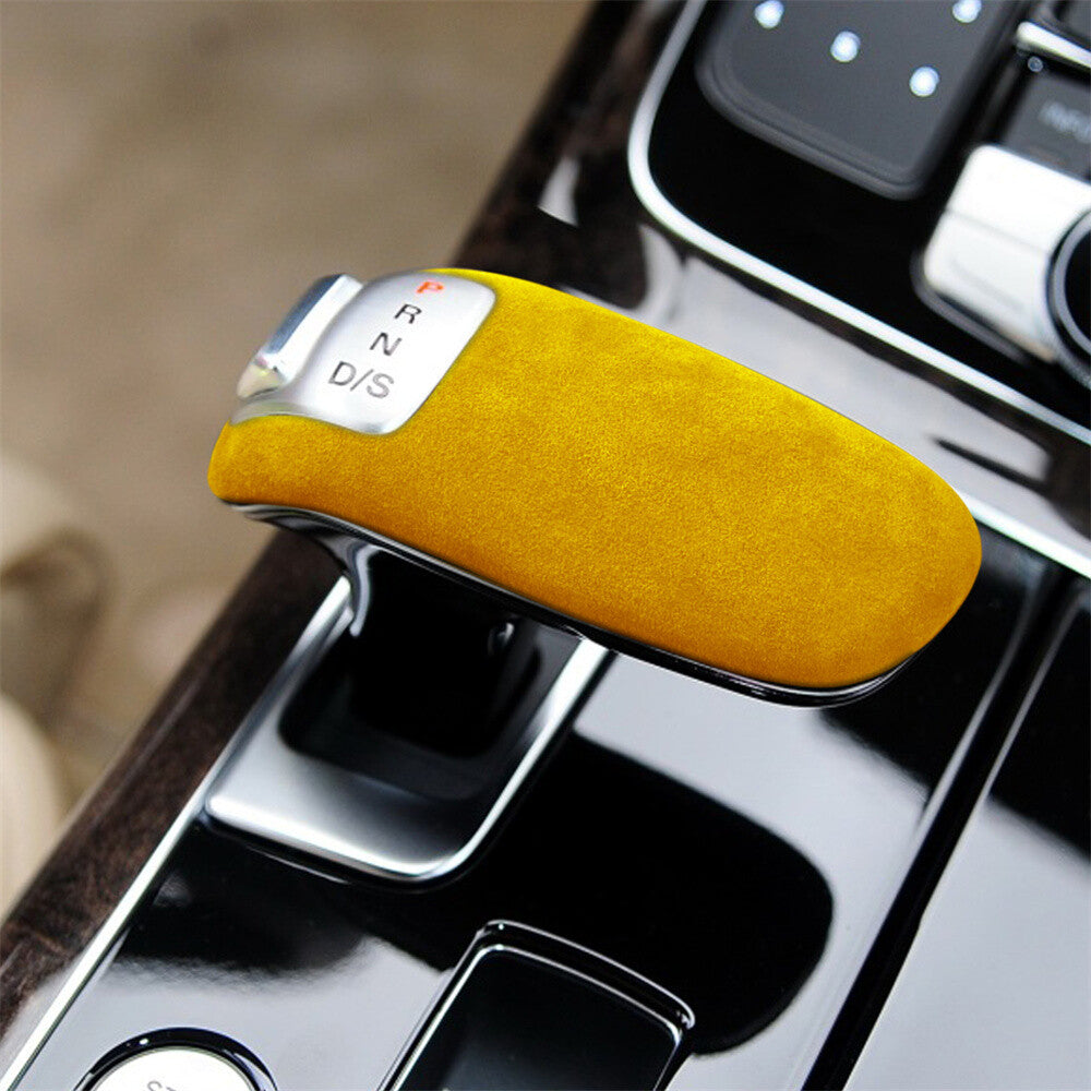 Suede Yellow Console Gear Shift Knob Panel Cover for Audi for A8 2011-17 Accessories