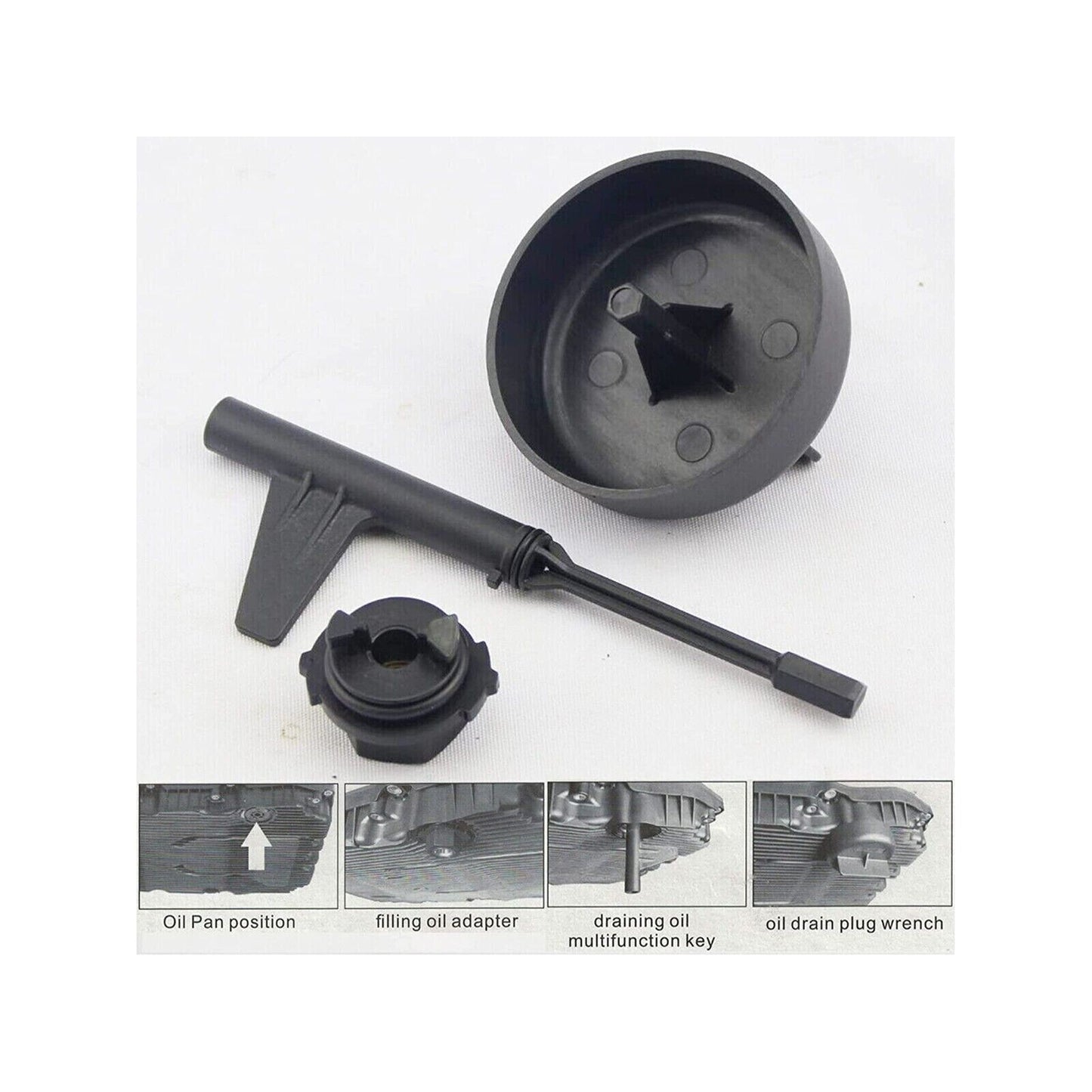 4-Piece Transmission Fluid Filler Adapter Tool Kit for Mercedes-Benz 9G Tronic Trans