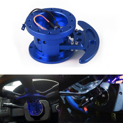 Blue Steering Wheel Quick Release Hub Adapter Body Removable Snap Off Boss Kit