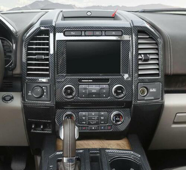 Carbon Fiber GPS Navigation Screen Panel Decor Cover for Ford F-150 2015-2020