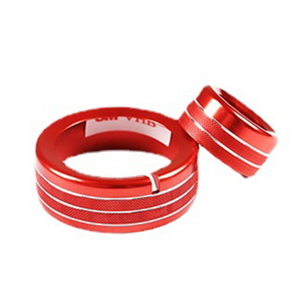 2x Central Control Multimedia Knob Ring for Alfa Romeo Giulia for Stelvio 20-21 Red