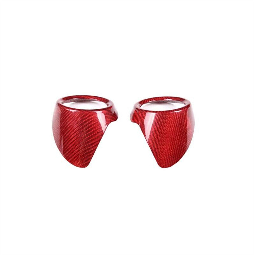 Red Carbon Fiber Rear Air Vent Outlet Ring Cover for Alfa Romeo Giulia 2017-2021