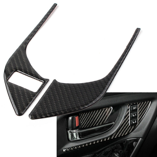 Carbon fiber interior front door handle cover trim for Subaru Forester 2013 - 2018