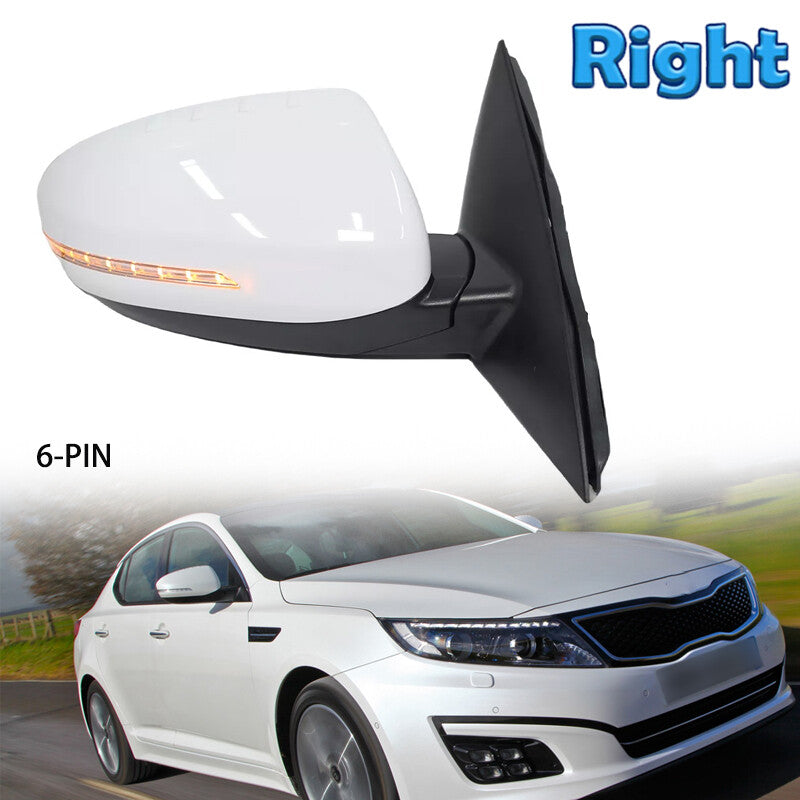 Right White Side Door Mirror W/Heated Signal 6 Pin for Kia Optima 2014-2015