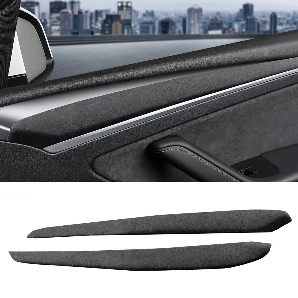 for Tesla Model 3 Y 2017-2022 Car Interior Door Panel Cover Trim Suede black new