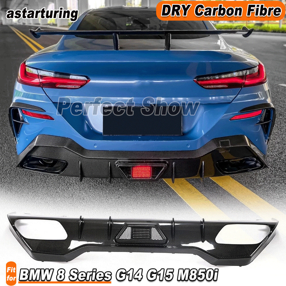 for BMW 8 Series G14 G15 M850i 2Door 2019-23 DRY Carbon Rear Bumper Lip Diffuser