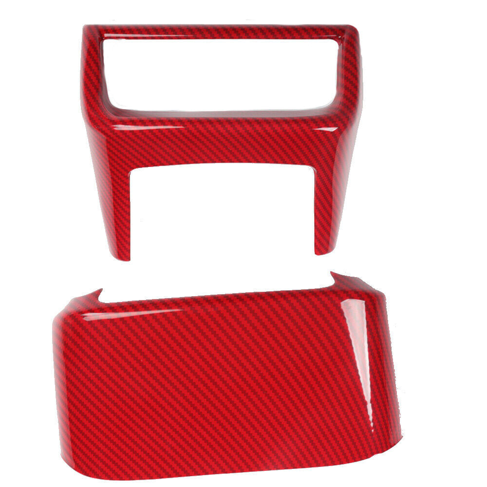 Rear Air Outlet Vent Frame Trim 2PCS Fit for Lexus for ES 2018-2021 Red Carbon Fiber