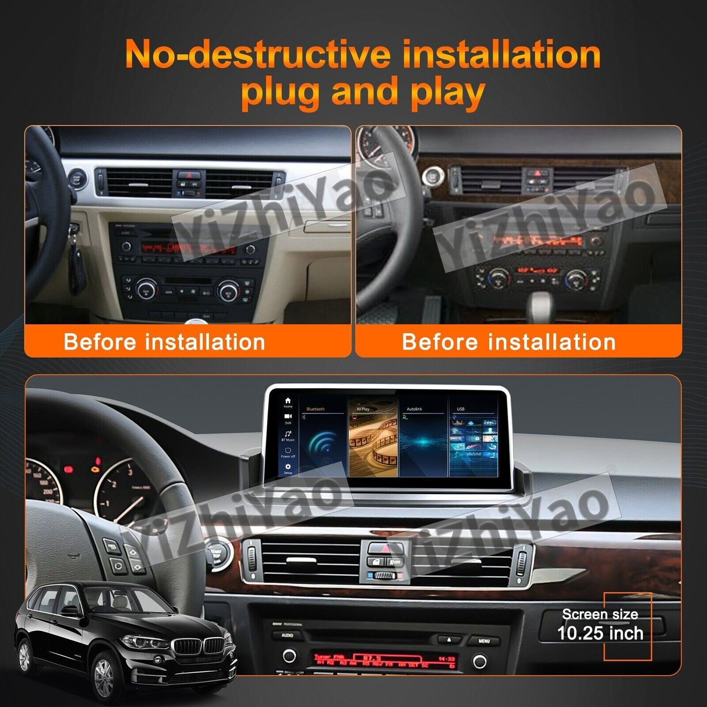 for BMW 3 Series E90 E91 E92 E93 2005-2012 10.25CarPlay Car Radio Multimedia