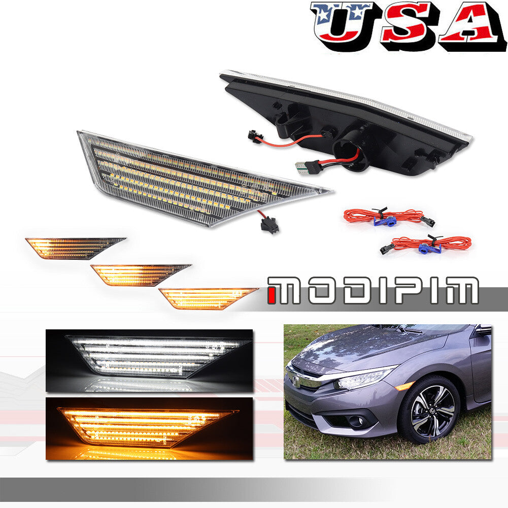 Suitable for 2016-2021 for Honda civilian transparent side marker light rotary signal light switch LED