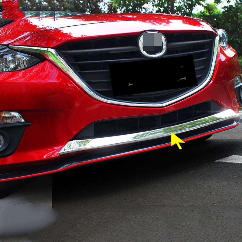 for Mazda 3 Axela 2014-2016 Chrome Front Bumper Lower Grille Spoiler Cover Trim