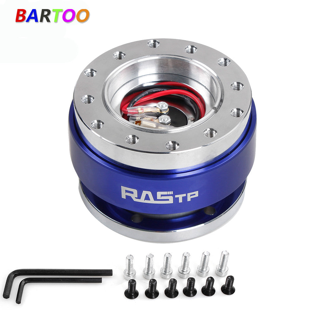 Blue Car Steering Wheel Universal Ball Quick Release Hub Adapter Snap Off Kit