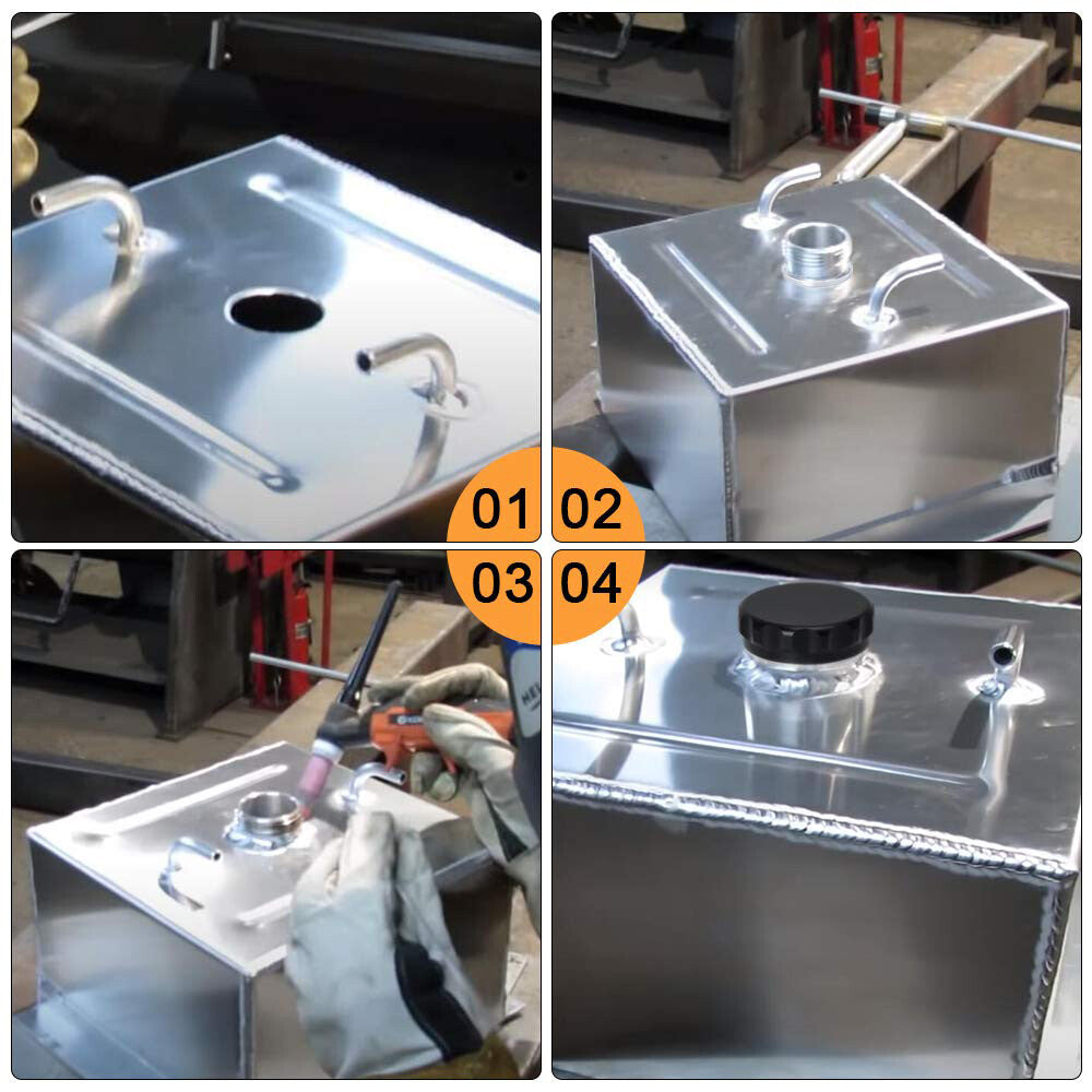 2pc 1.5 Aluminium Alloy Weld On Filler Neck And Cap Oil, Fuel, Water Tank Black