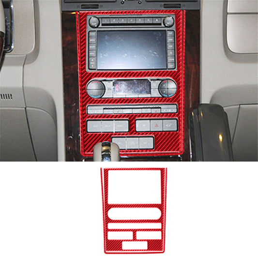 2X Red Carbon Fiber Center Console Cover Trim for Lincoln for Navigator 2007-2014