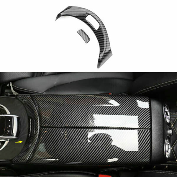 for Benz C Class 2015-2021 ABS Carbon Fiber Console Armrest Knob Trim Decor 2X