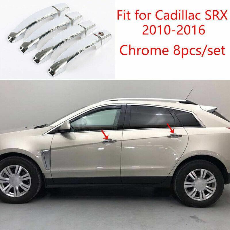 Silver ABS Exterior Side Door Handle Cover Trim 8PCS for Cadillac Car SRX 10-16