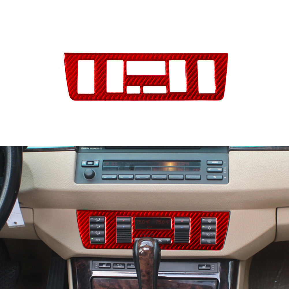 Carbon Fiber Climate Control Panel Trim for BMW X5 2000-2006 Red