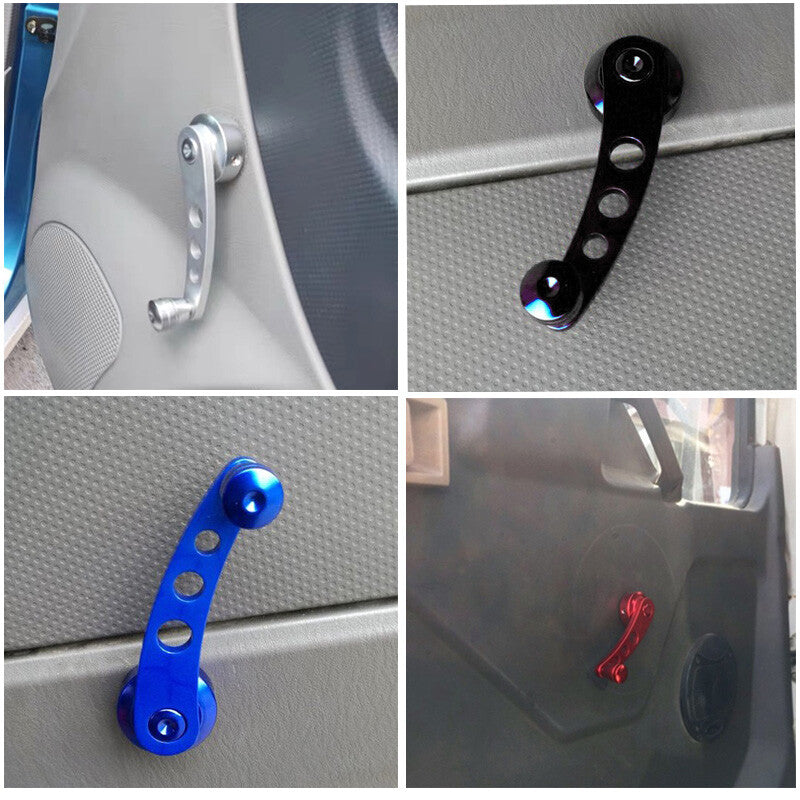 Blue 2-piece aluminum window winding crank manual door handle for Honda for Civic