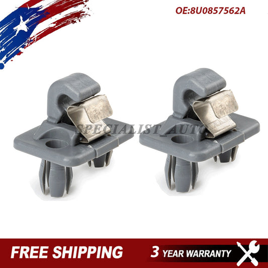 2X Gray Sun Visor Bracket Hook Clip Hanger Fit for Audi A3 S3 for A4 S4 for A5 S5 8U0857562