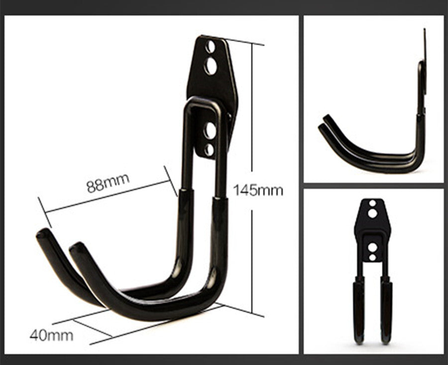 Motorcycle Helmet Holder Hook Jacket Bag Display Rack Wall Mount Hanger Black