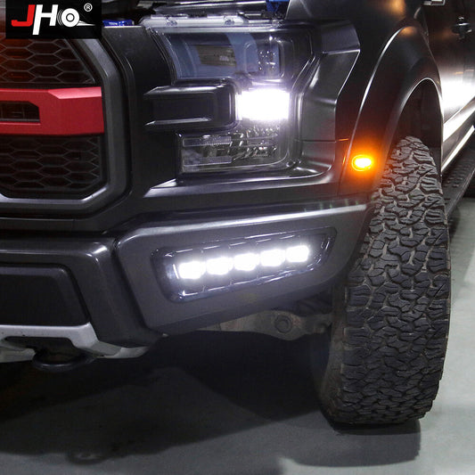 Front Bumper Fog Lamp Modified LED White Light for Ford F-150 2015-2020