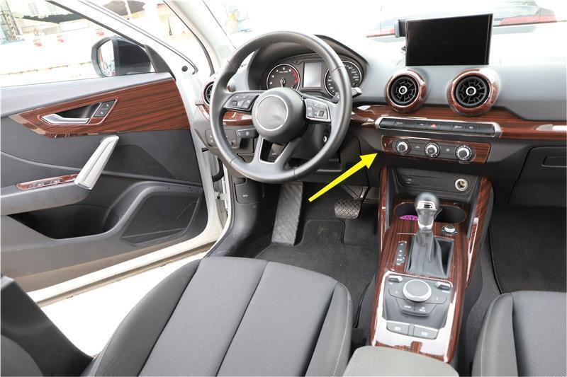 Car Inner Console AC Switch Control Panel Trim for Audi Q2L 2018-2021 Red Wood