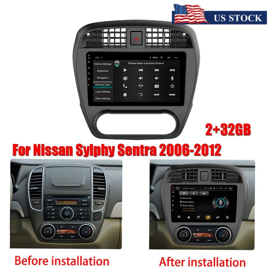 9 Android 10 Car Stereo Head Unit Navi GPS 2+32G for Nissan Sylphy Sentra 06-12