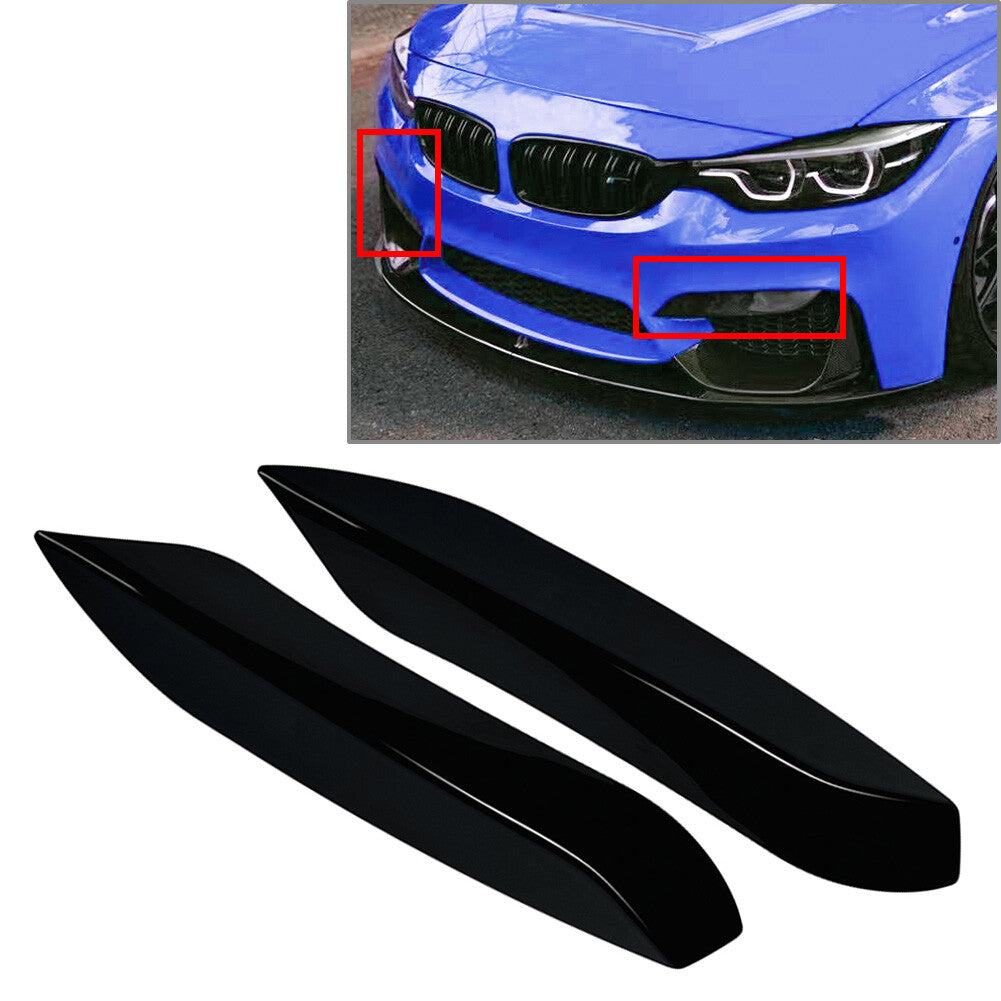 Front Bumper Side Splitter Spoiler Black for BMW F80 F81 M3 F82 F83 M4 2014-2020