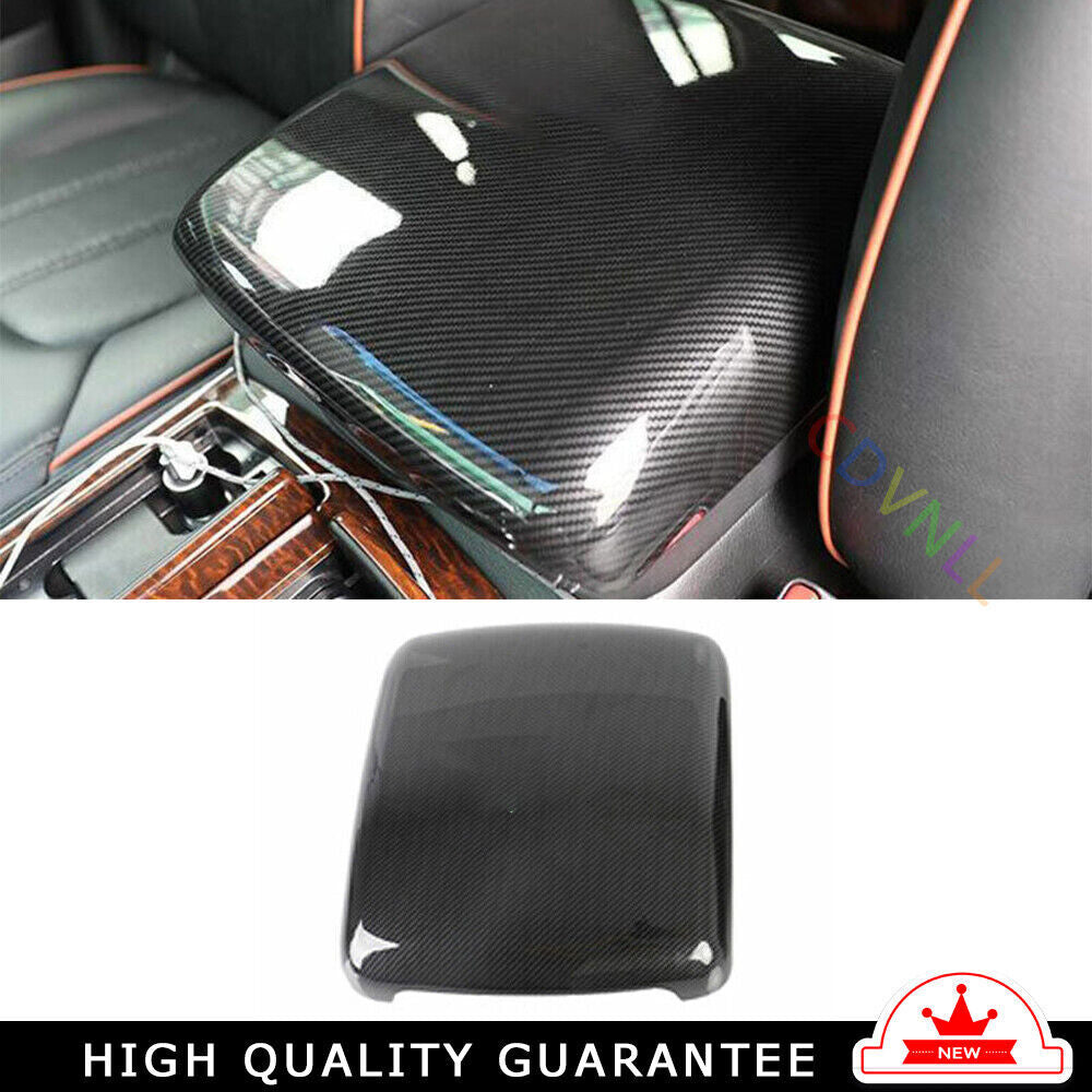 Inner Console Storage Box Cover Trim for Nissan Armada Y62 2017-20 Carbon Fiber