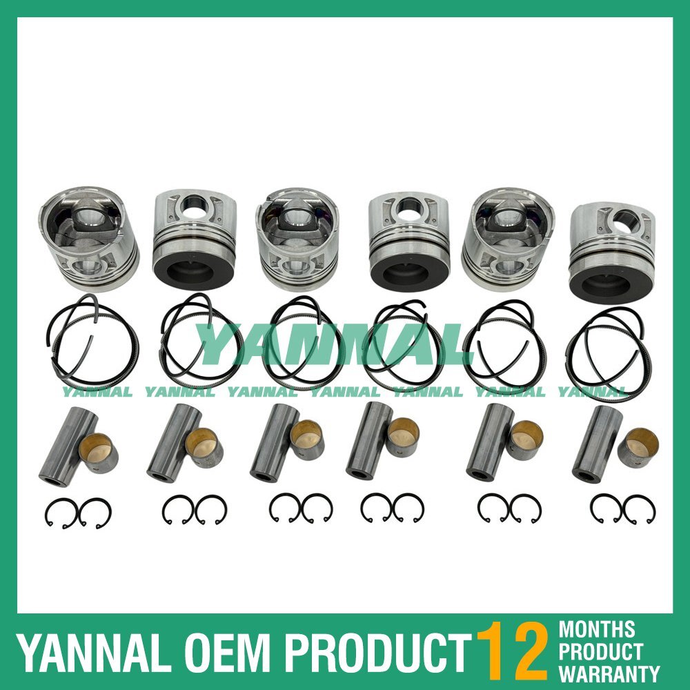6-piece piston ring set for Nissan FE6 VF 05 H 50 U blade diesel forklift engine