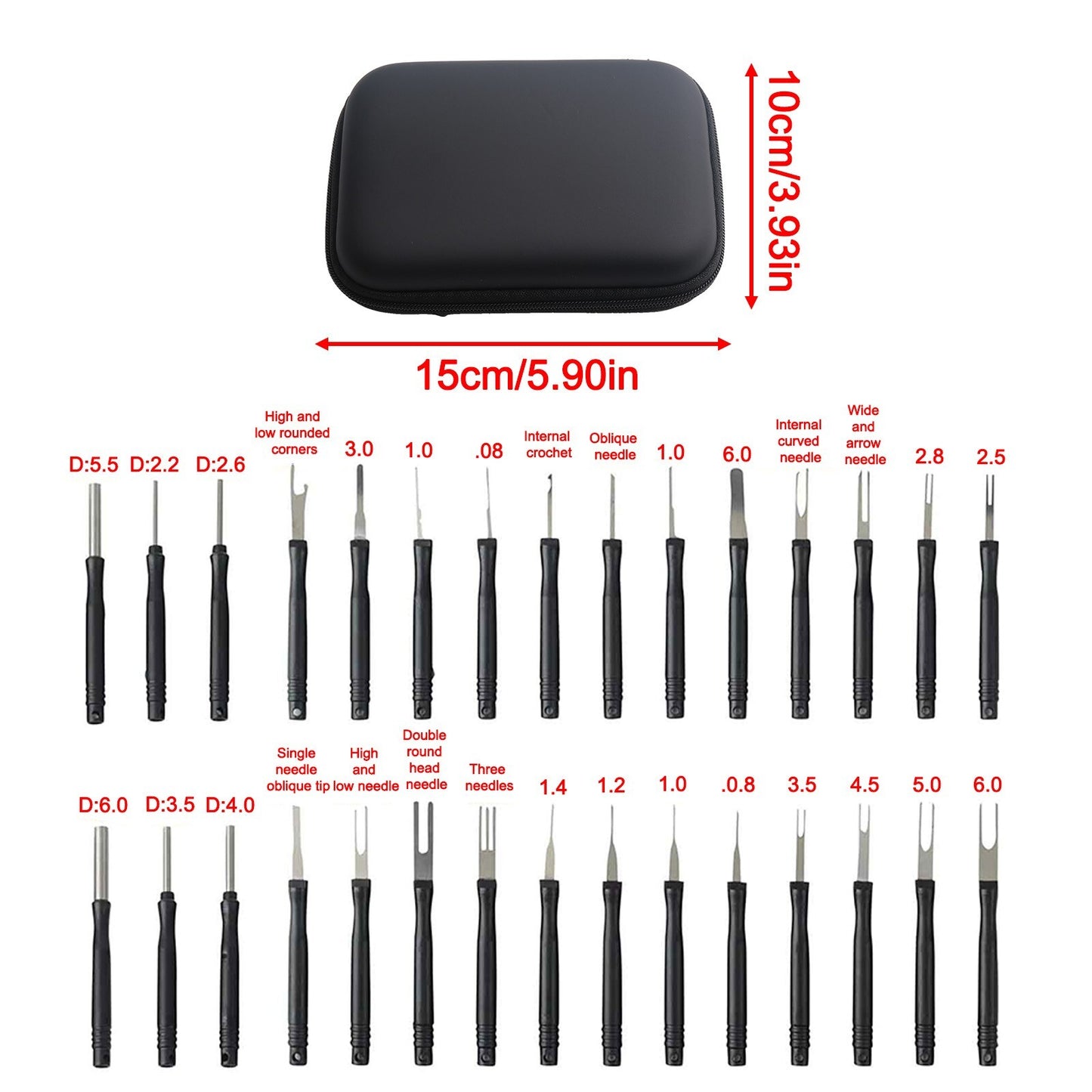 30PS Car Cable Plug Removal Tool Pin Extractor Repair Remover Key Tools with Box
