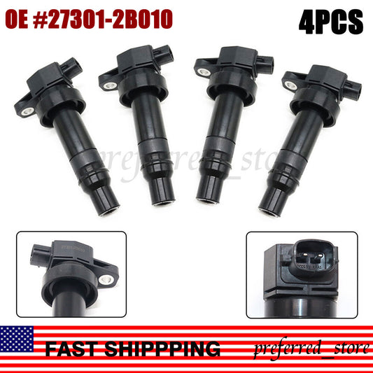 4X IGNITION COILS ENGINE SPARK PLUG UF636 for HYUNDAI for KIA L4 1.6L 27301-2B010