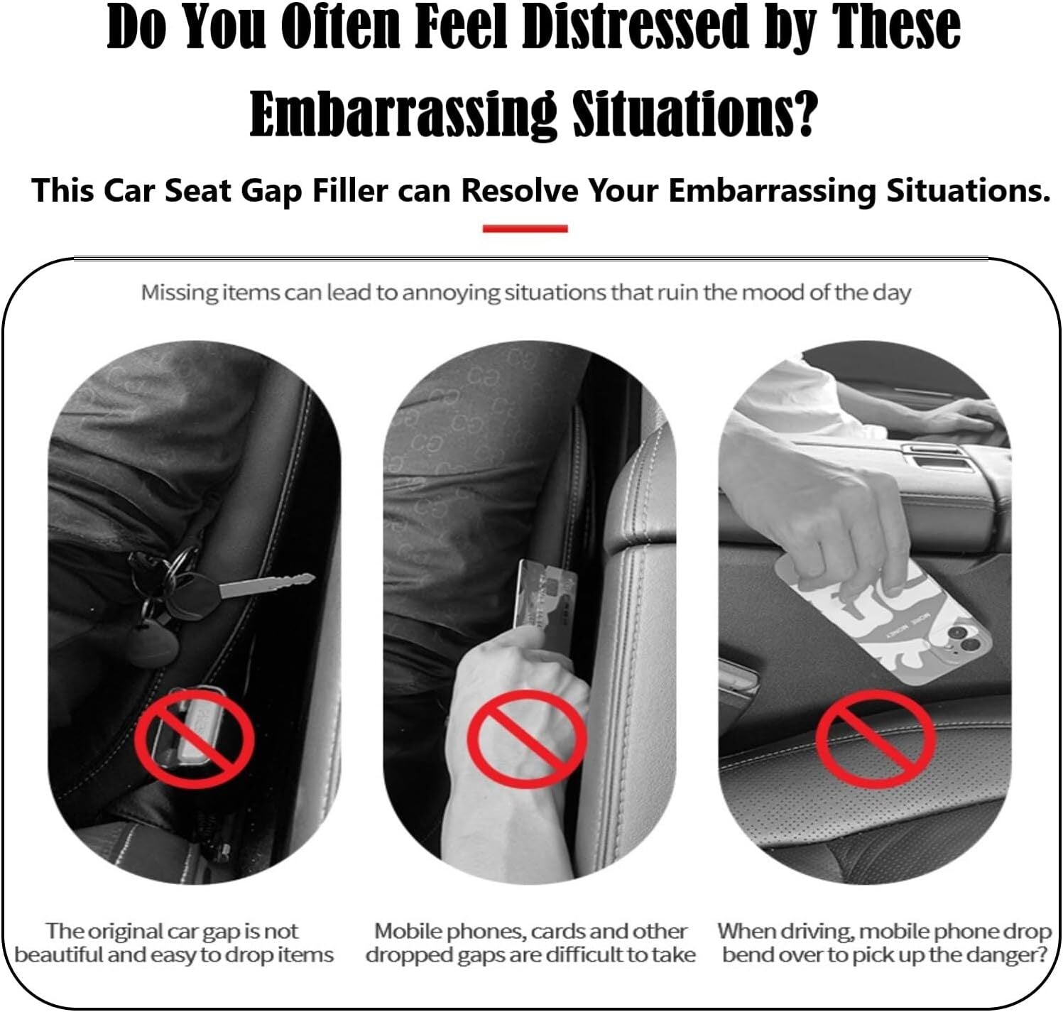 2-Pack Red Car for Seat Gap Filler for Cars, SUVs, and Trucks - for Seat Divider Catchers
