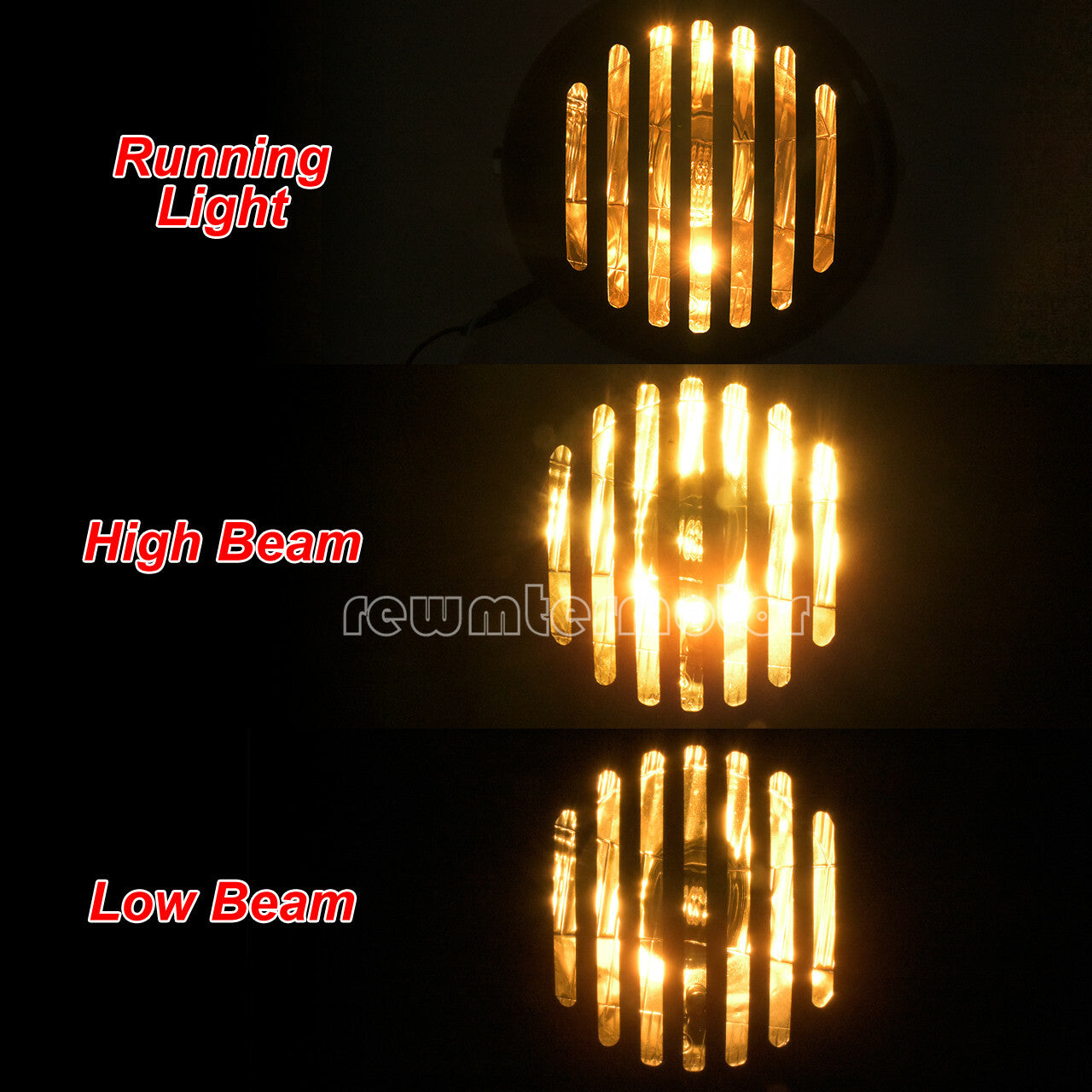 6.3 Retro Motorcycle Headlight Grill Amber Lens Cover Fit for Harley Cafe Racer