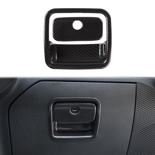 Carbon Car for Co -pilot Storage Box Handle Cover Trim for Jeep for Wrangler JL 2018-2023