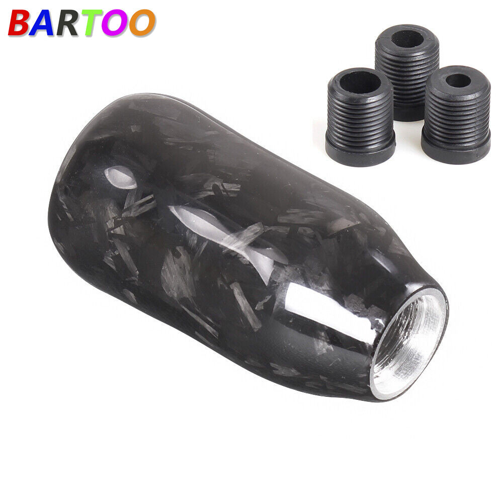 Black Forged Universal Carbon Fiber Manual Gear Shift Knob Lever Shifter