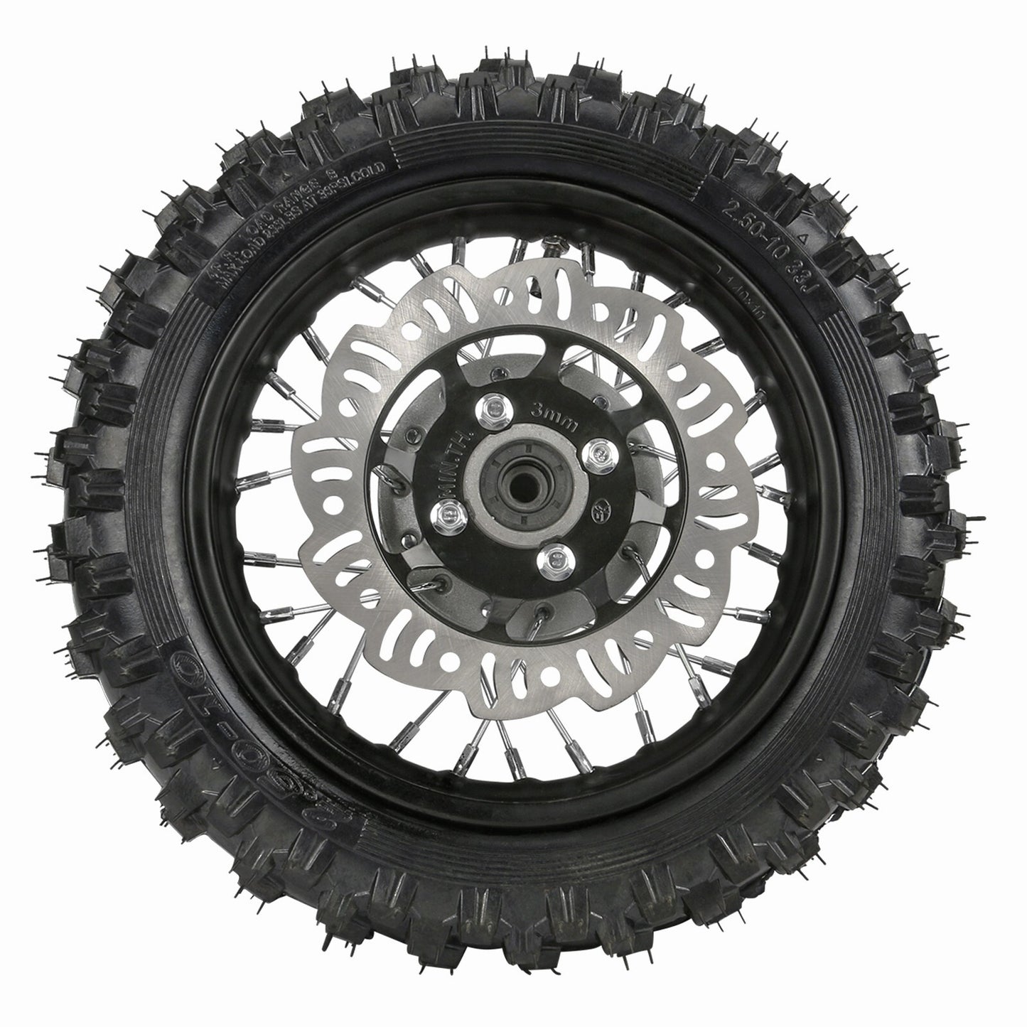 10-inch wheels, 2.50-10 disc brake kit + front fork for Honda CRF50 XR50 and for Yamaha TTR50.