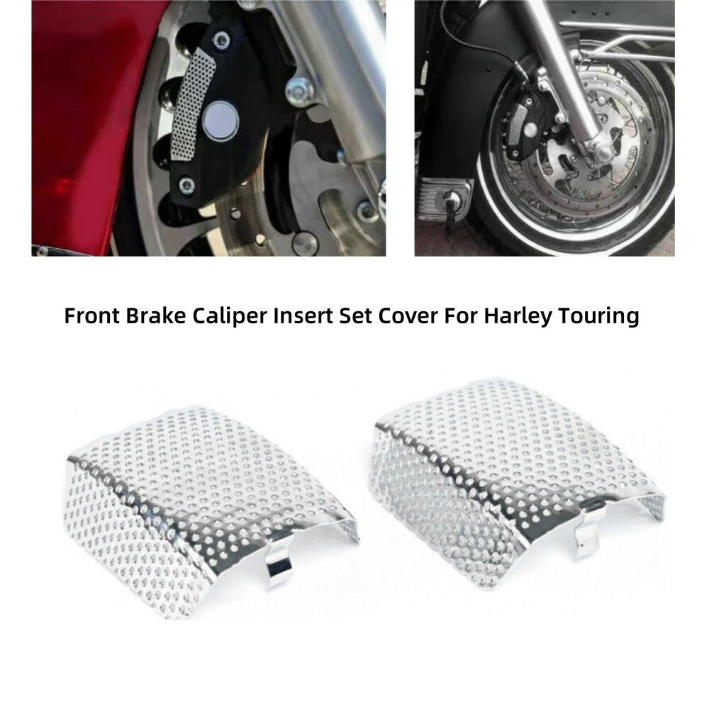 Chrome Front Brake Caliper Insert Set Cover for Harley Touring V-Rod 2006-2021