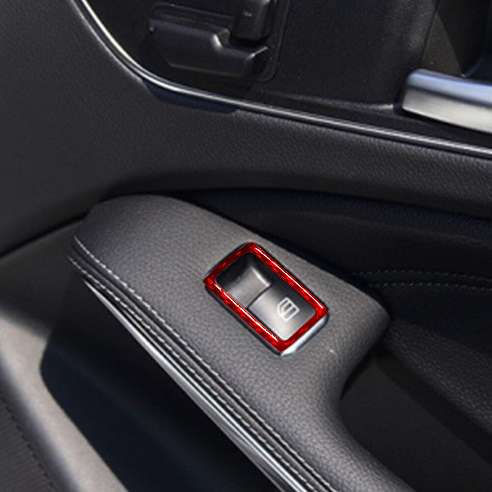 4X Red Window Buttons Trim Cover for Mercedes Benz CLA 2014-2018 /GLA 2015-2018