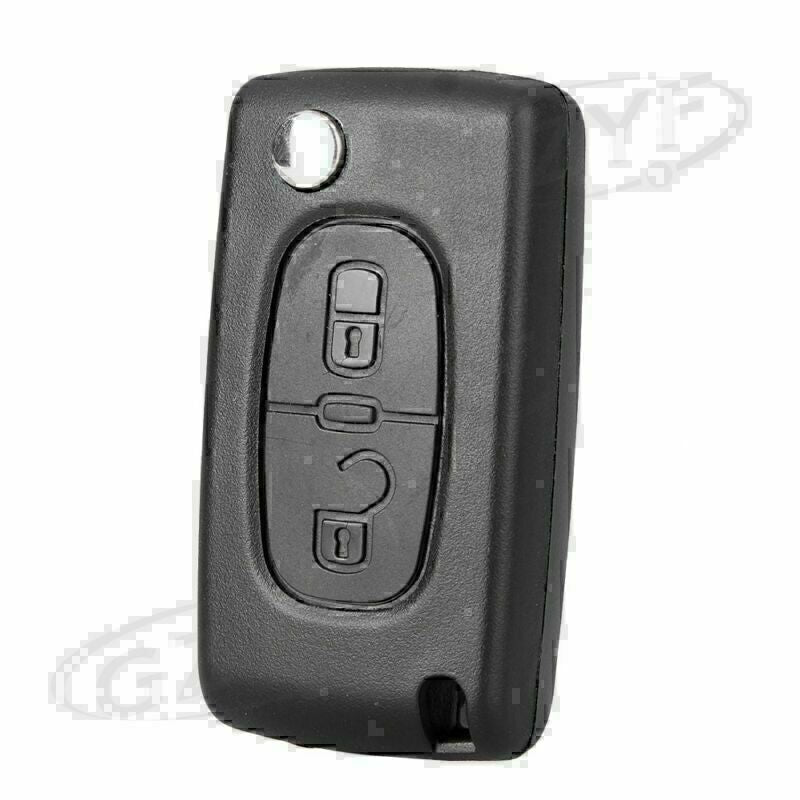 2 Buttons Remote Control Flip Key Shell Case Fit for PEUGEOT 207 307 308 Black