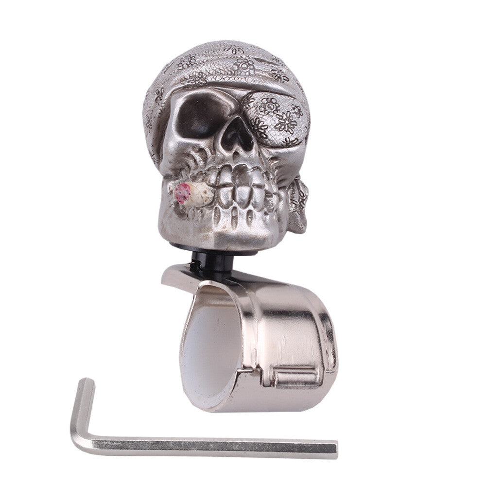 Skull Car Auto Steering Wheel Spinner Suicide Knob Handle Booster Silver