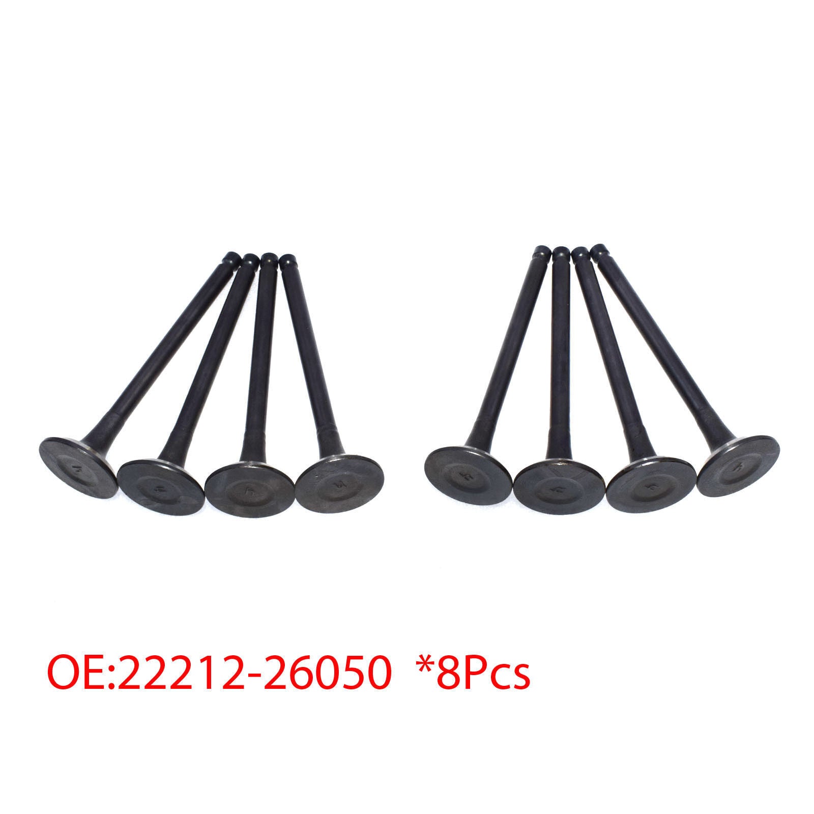 for Hyundai Accent 2001-2011 for Kia Rio5 1.6L 22212-26050 8Pcs Engine Exhaust Valve