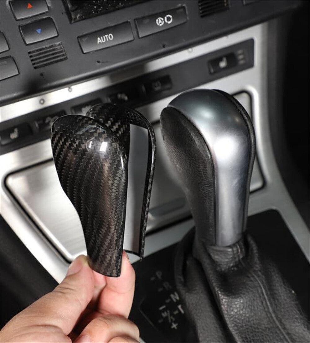 Real Carbon Fiber Gear Shift Knob Cover for BMW 5 Series 96-07 X3 06-10 X5 04-06