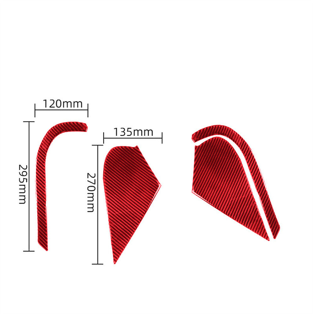 Door Buffer Cushion Pad Panel Trim For Toyot@ Highlander 2008-13Red Carbon Fiber