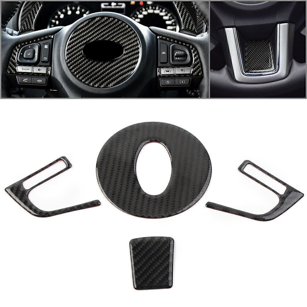 Steering Wheel Cover Kit for Subaru Forester 2013-2018 Carbon Fiber Black 4PCs