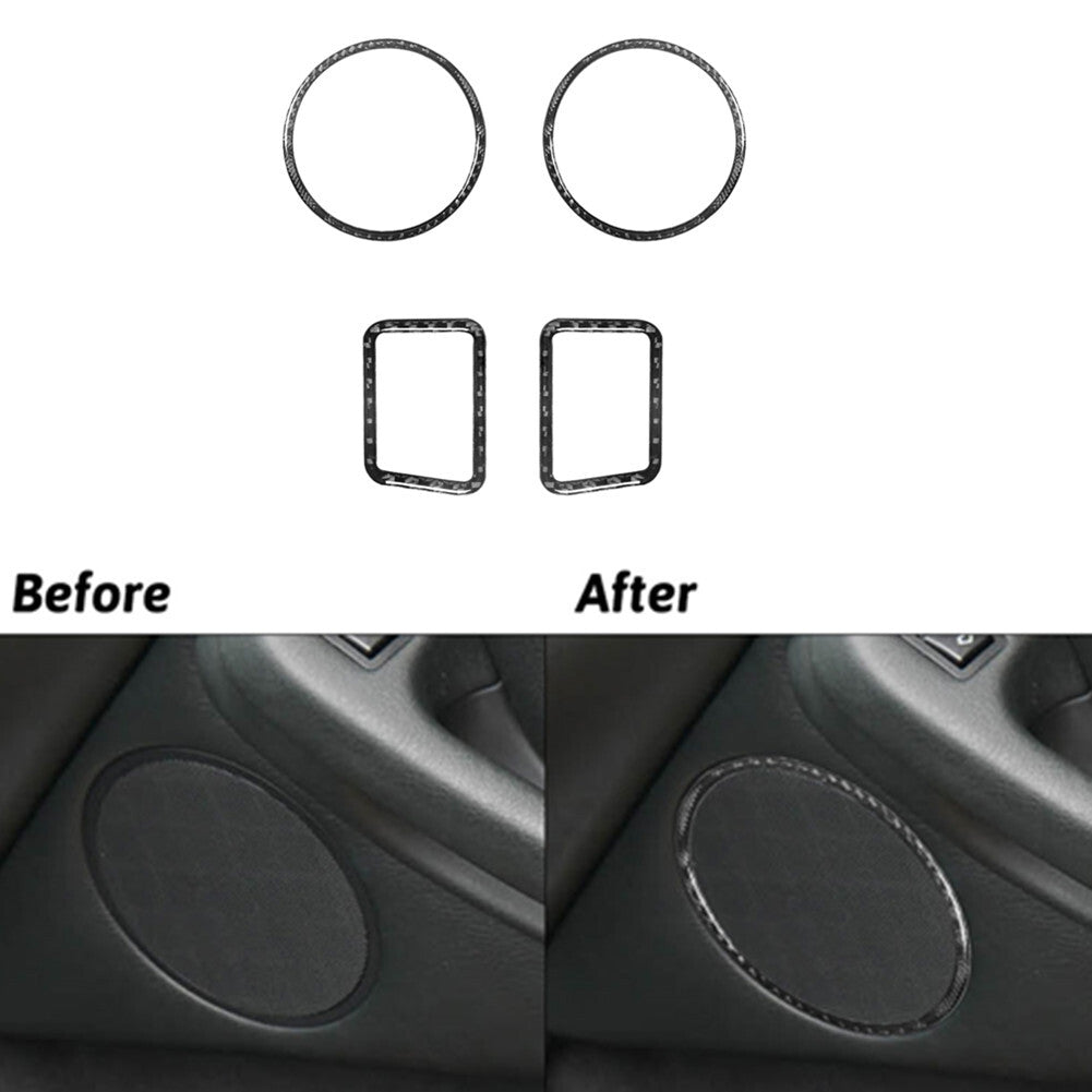 4x Door Audio Speaker Panel Cover Carbon Fiber Sticker for BMW M5 E39 1998-2003
