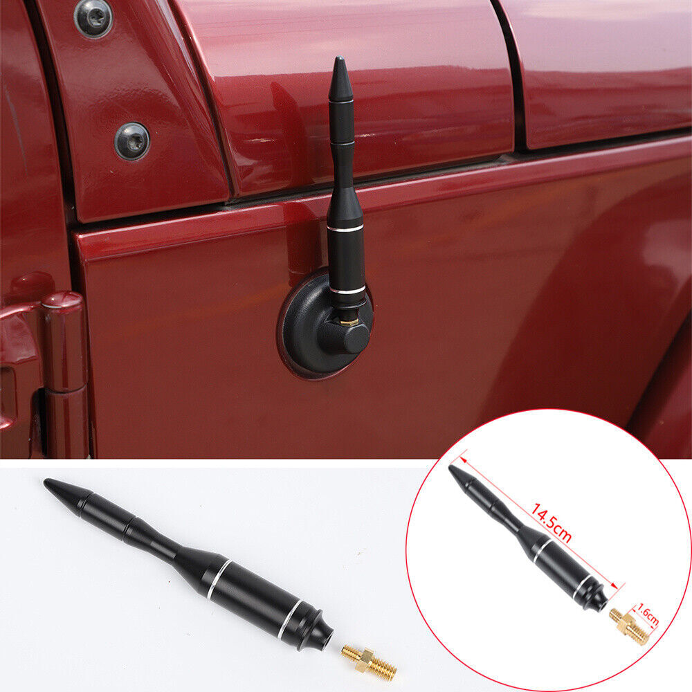 Black Bullet Antenna Mast AM/FM Trim for Jeep for Wrangler JK JL 2007-23 Accessories