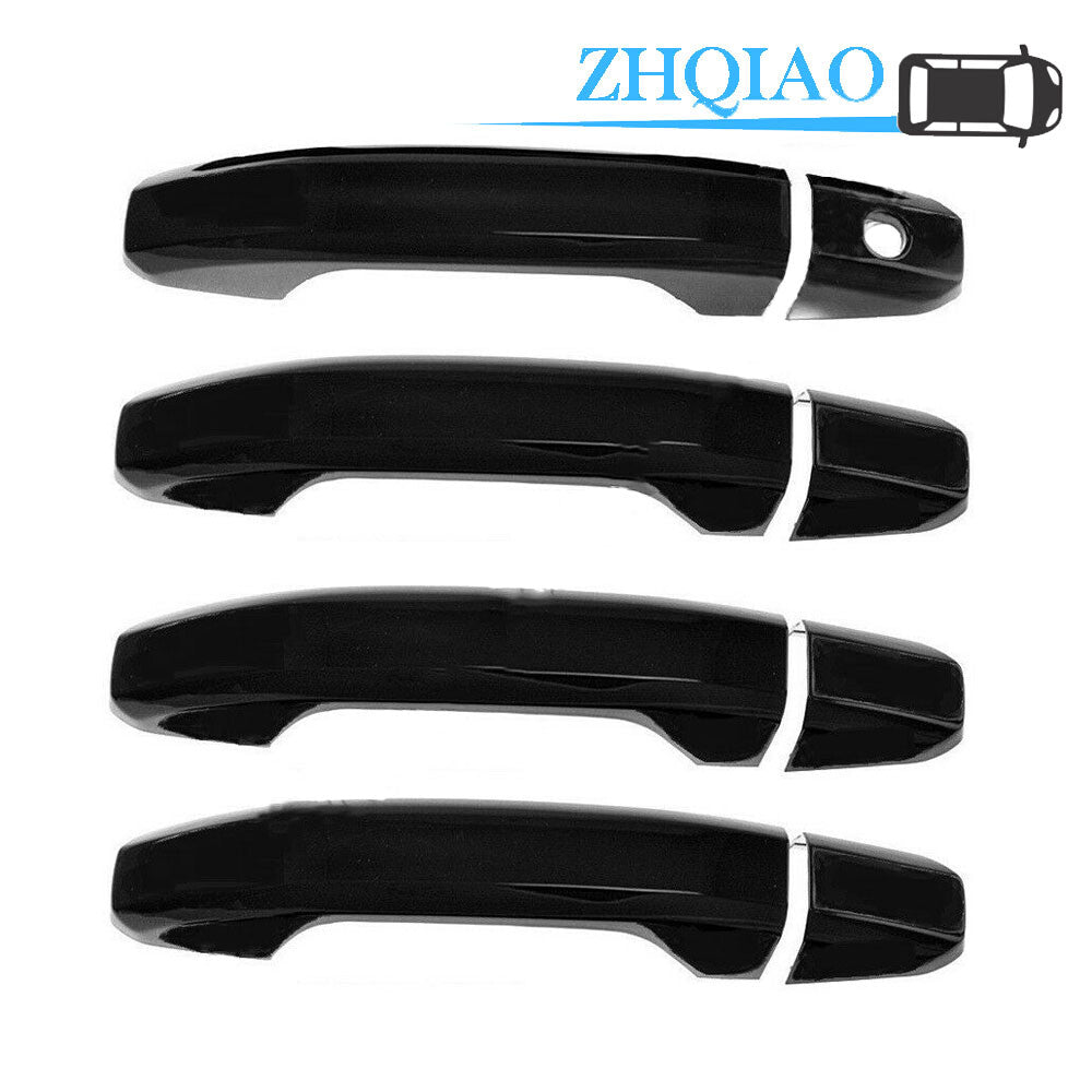 Crew Black Door Handle Covers Trim Fits for Chevrolet Silverado 2500 3500 2014-2019