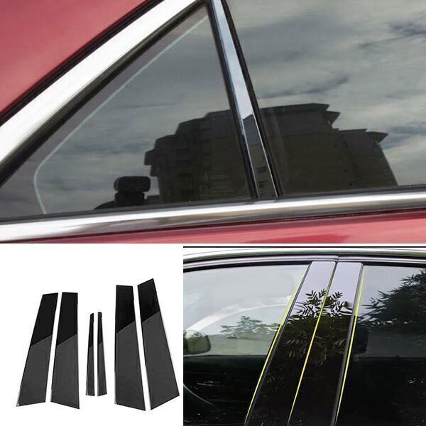 for Cadillac ATS 13-2015 Piano Black Pillar Posts Door Window Molding Strip Trim