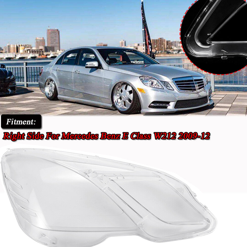 Right front light lens cover for 2009-2012 for Mercedes-Benz E-Class W212 headlights.