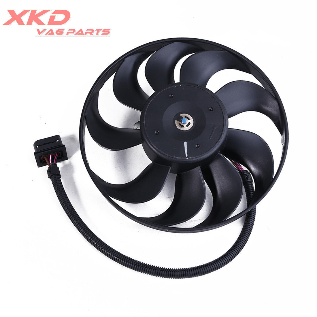 The 290mm radiator cooling fan is suitable for Volkswagen for Golf for Jetta 1.8L, 1.9L, 2.0L, and 1.6L engines.
